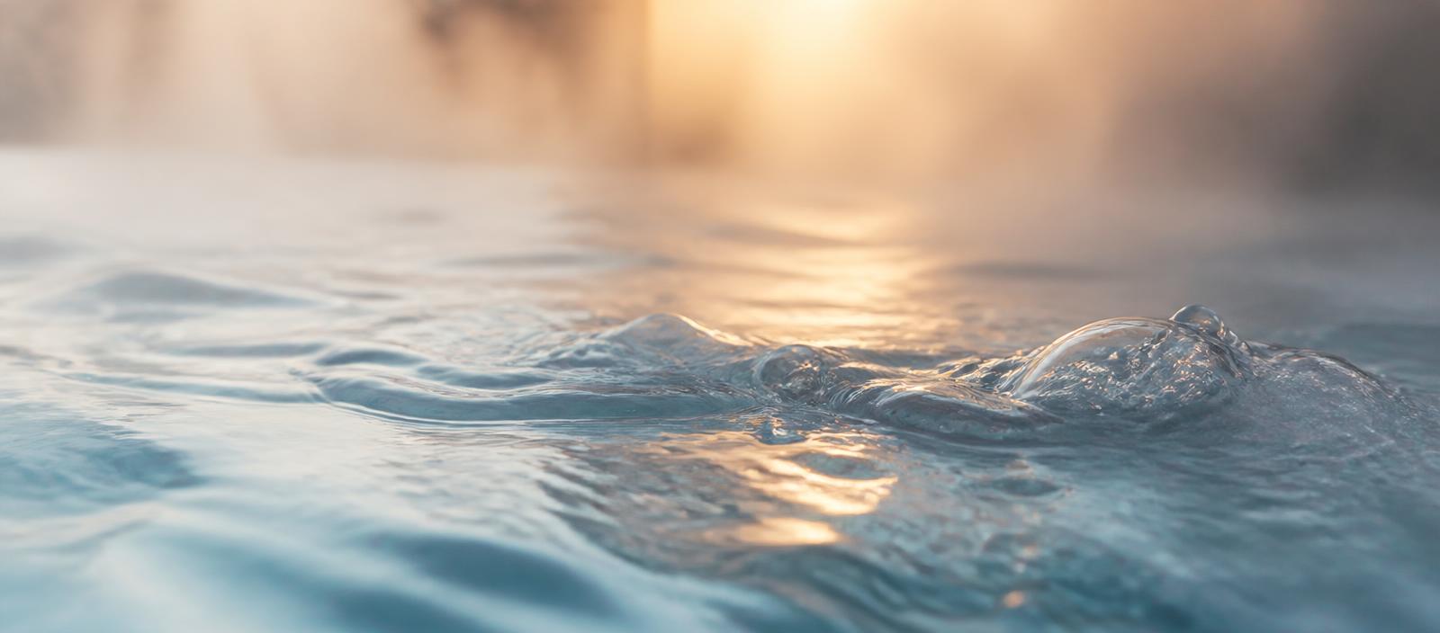 Close-up of moving warm water